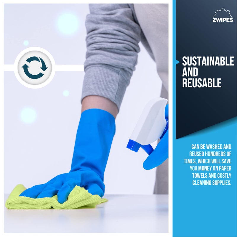 Zwipes 735 Microfiber Towel Cleaning Cloths, 12 Pack - Image 4